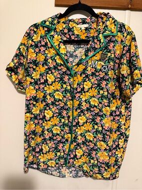 Maje Floral Patches Button
Down Womens size 2 USA Medium